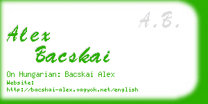 alex bacskai business card